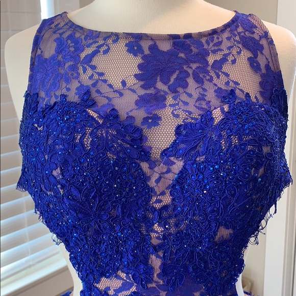Jovani sz 8 prom gown royal blue with train - Picture 7 of 8